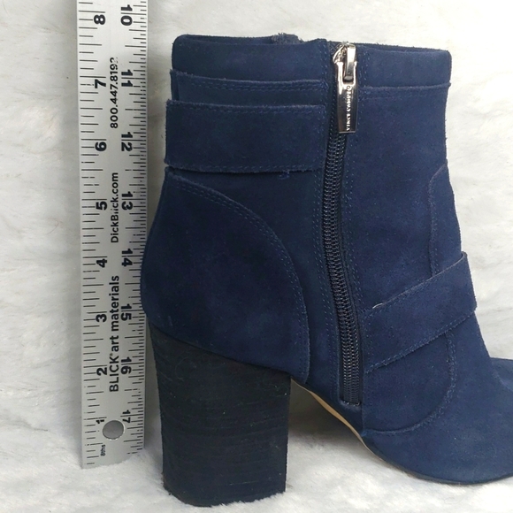 Vince Camuto Upper Navy Blue Velvet Women's Booties 💙 Size 7m - Picture 13 of 14